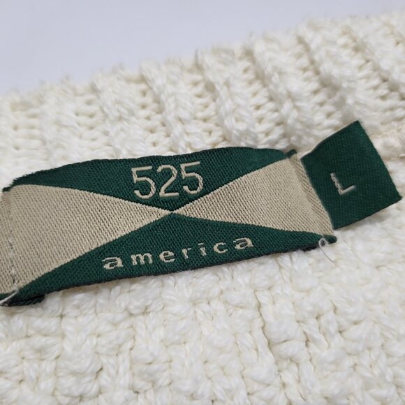 Vintage 525 America Mens Sweater Crochet Large Pullover Long Sleeve Heavyweight - Picture 4 of 13